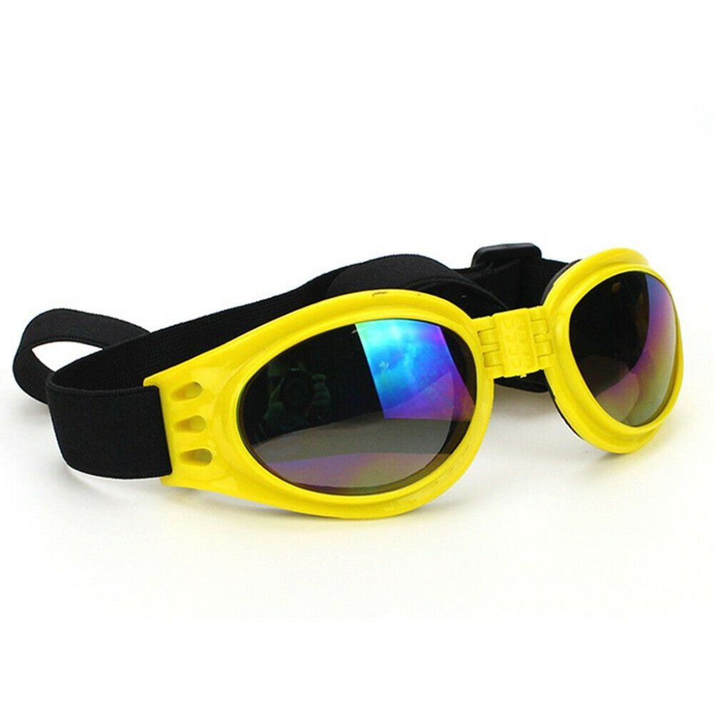 Dog Cat Goggles Eye Wear UV Protection Foldable Adjustable Waterproof Yellow